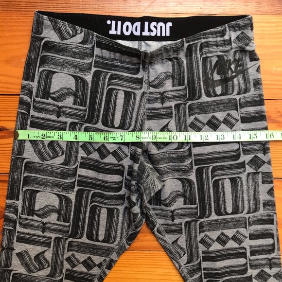 Nike Grey Black Cotton Leggings, EUC, M - Picture 6 of 10